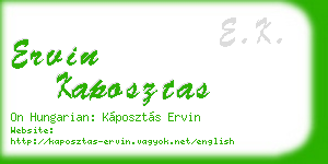 ervin kaposztas business card